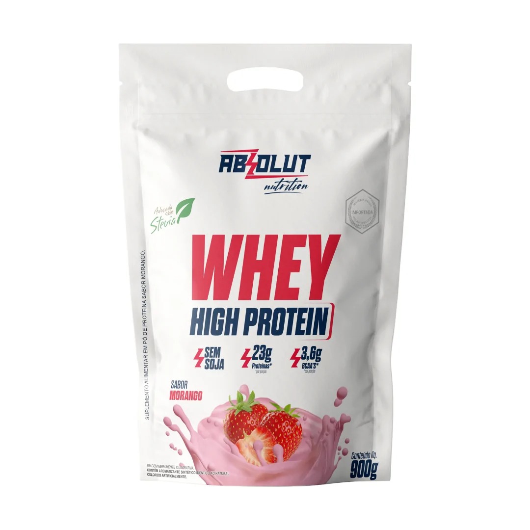 WHEY HIGH PROTEIN ABSOLUT 900G MORANGO