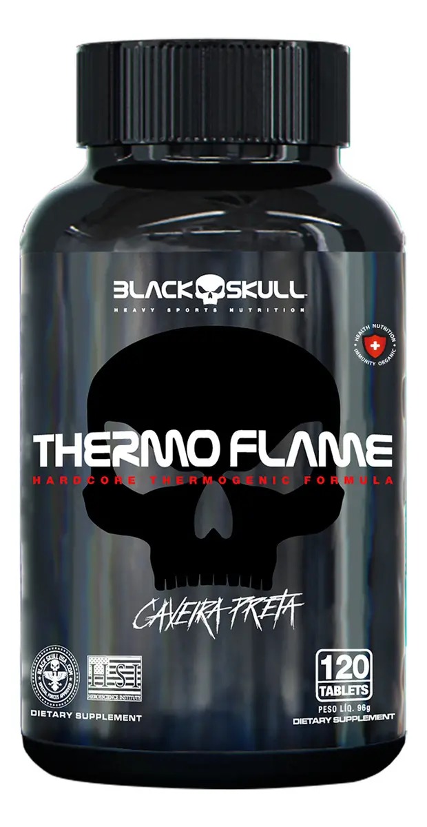 THERMO FLAME CAVEIRA PRETA BLACK SKULL 120 TABLETES