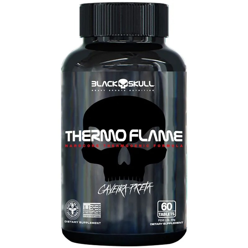 THERMO FLAME CAVEIRA PRETA BLACK SKULL 60 TABLETES