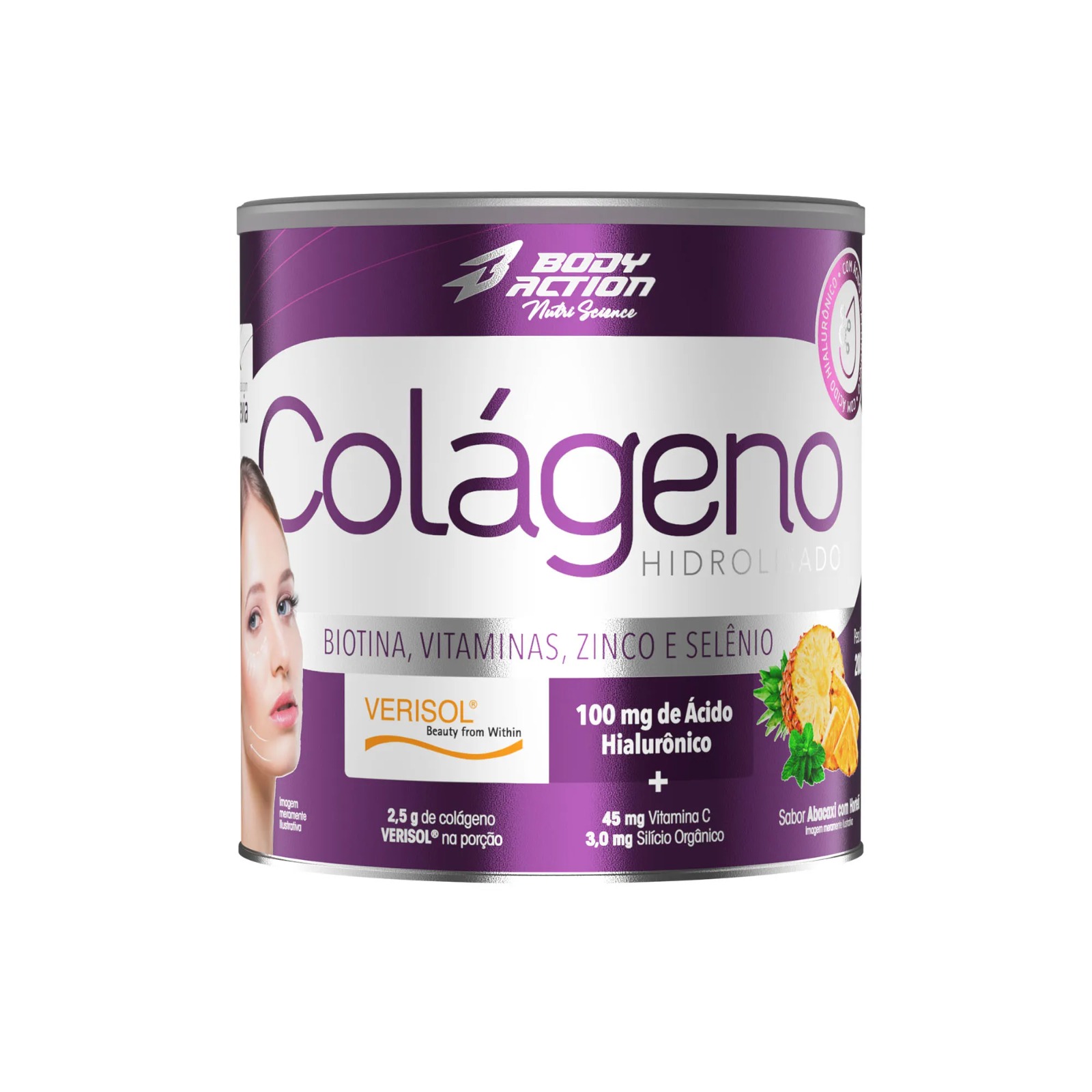 COLÁGENO HIDROLISADO BODY ACTION ABACAXI COM HORTELÃ 200G