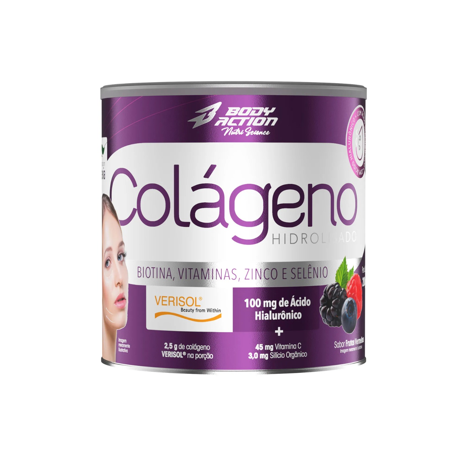 COLÁGENO HIDROLISADO BODY ACTION FRUTAS VERMELHAS 200G