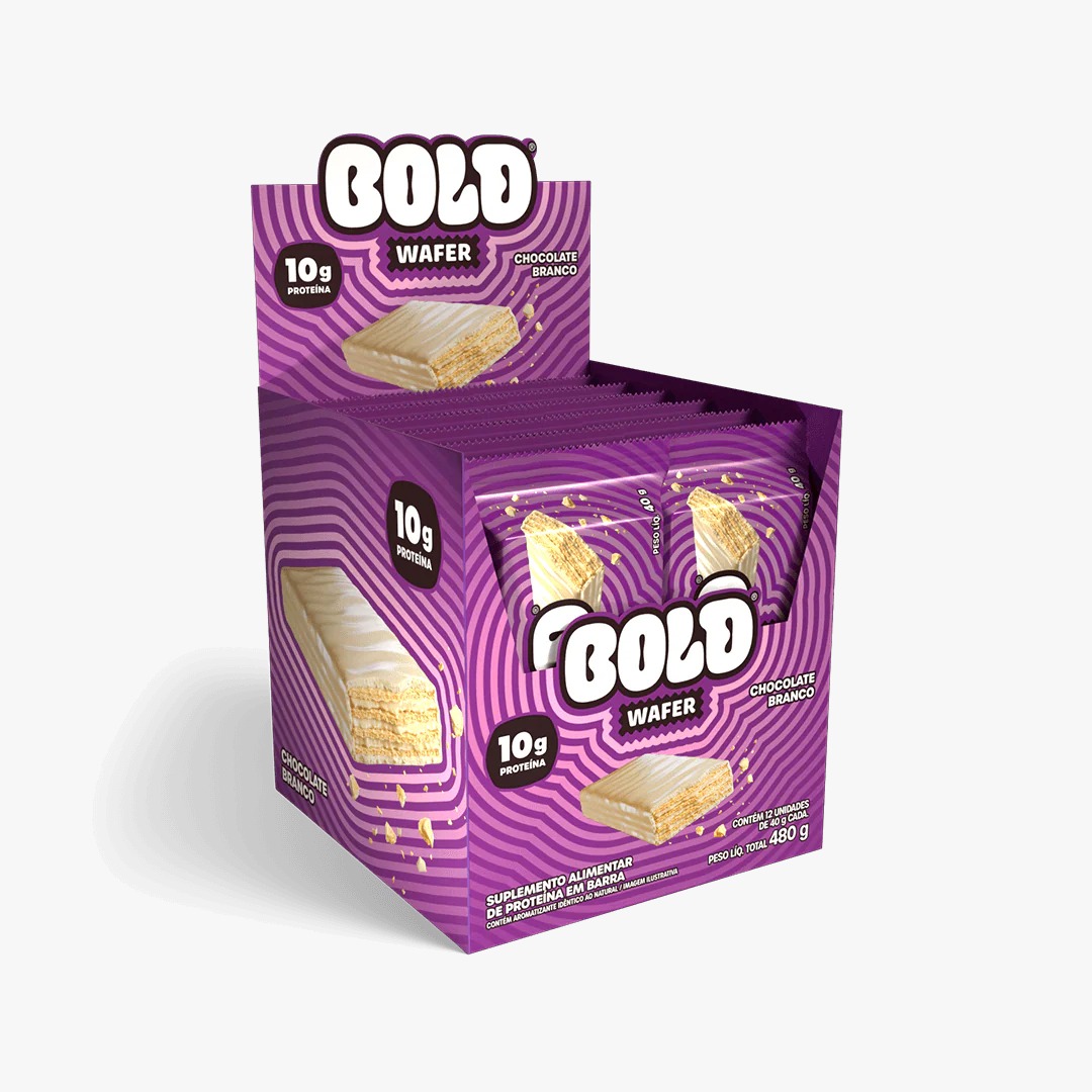 BOLD WAFER CHOCOLATE BRANCO CAIXA 12 UNIDADES