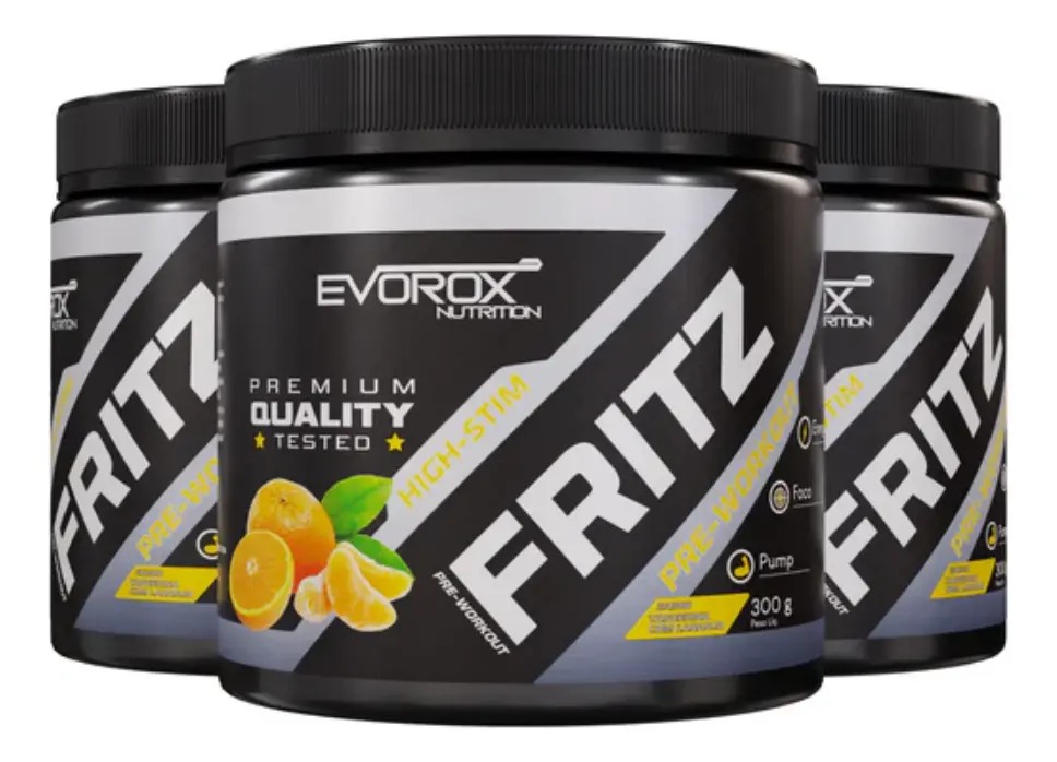FRITZ PRE-WORKOUT EVOROX 300G TANGERINA COM LARANJA