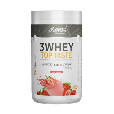 3WHEY TOP TASTE BODY ACTION 900G MORANGO