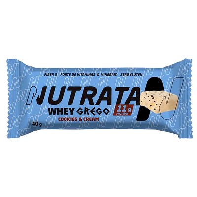 BARRA WHEY GREGO NUTRATA 40G COOKIES & CREAM