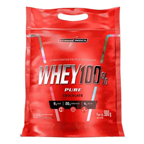 WHEY 100% REFIL INTEGRAL MÉDICA 900G CHOCOLATE