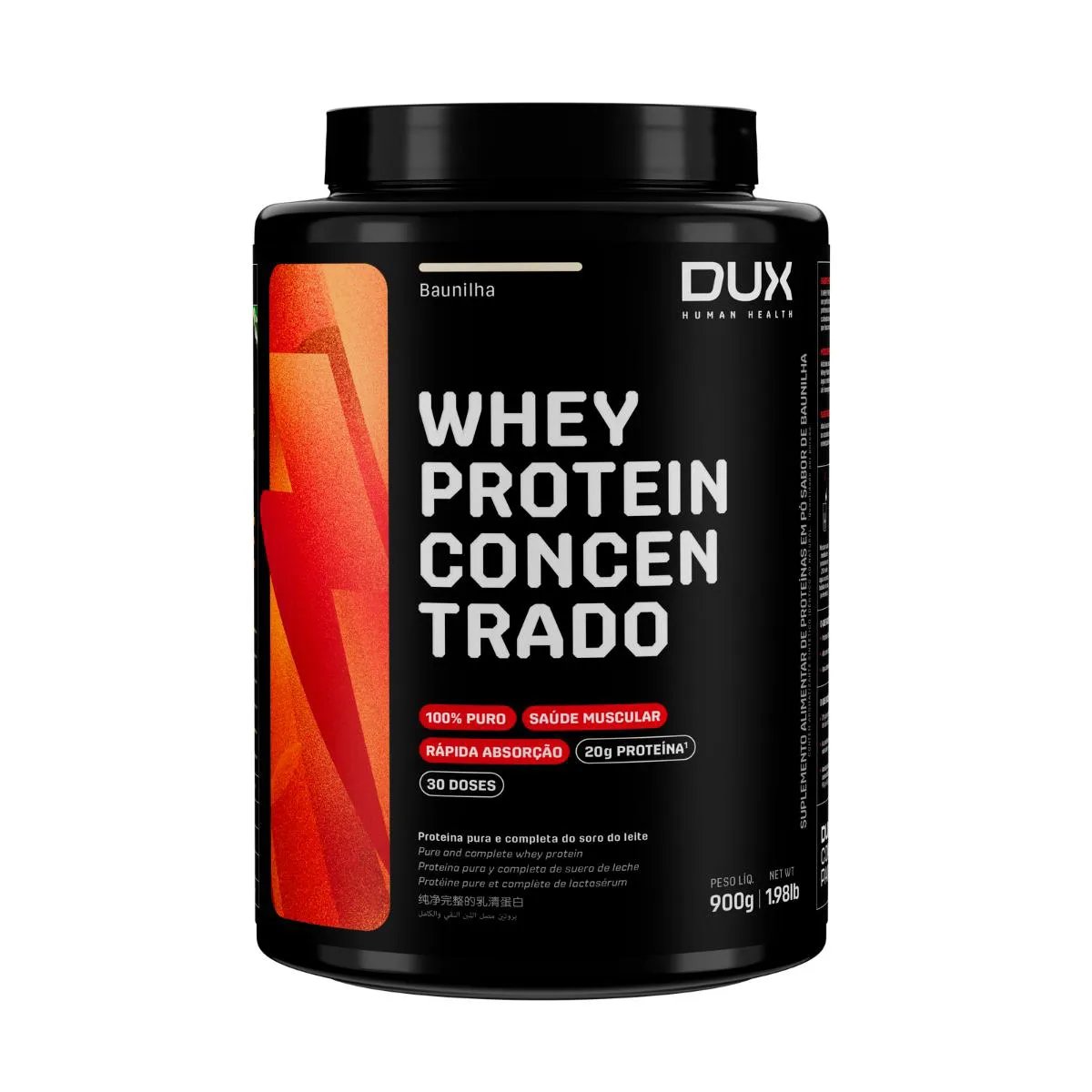 WHEY CONCENTRADO DUX 900G BAUNILHA