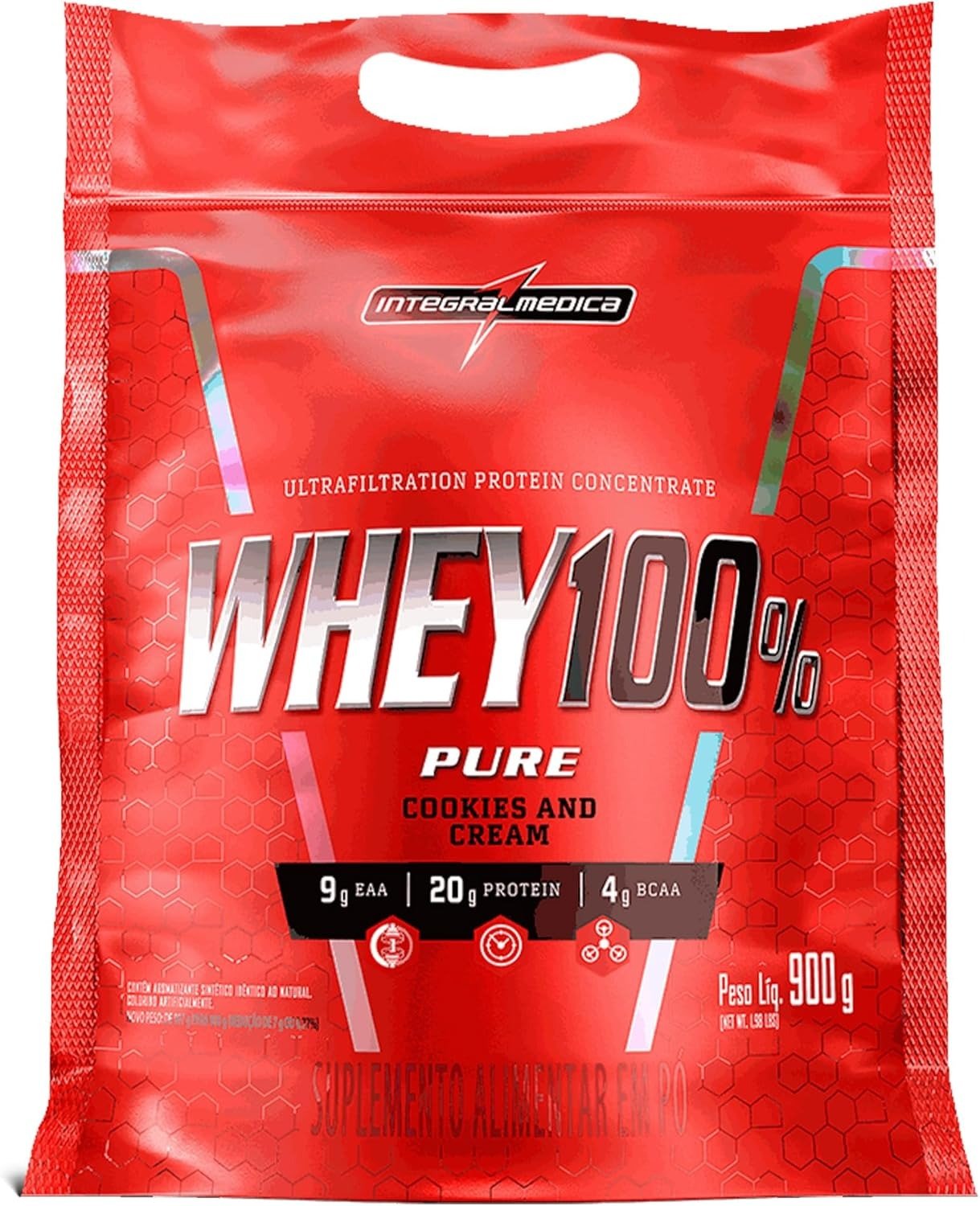 WHEY 100% REFIL INTEGRAL MÉDICA 900G COOKIES