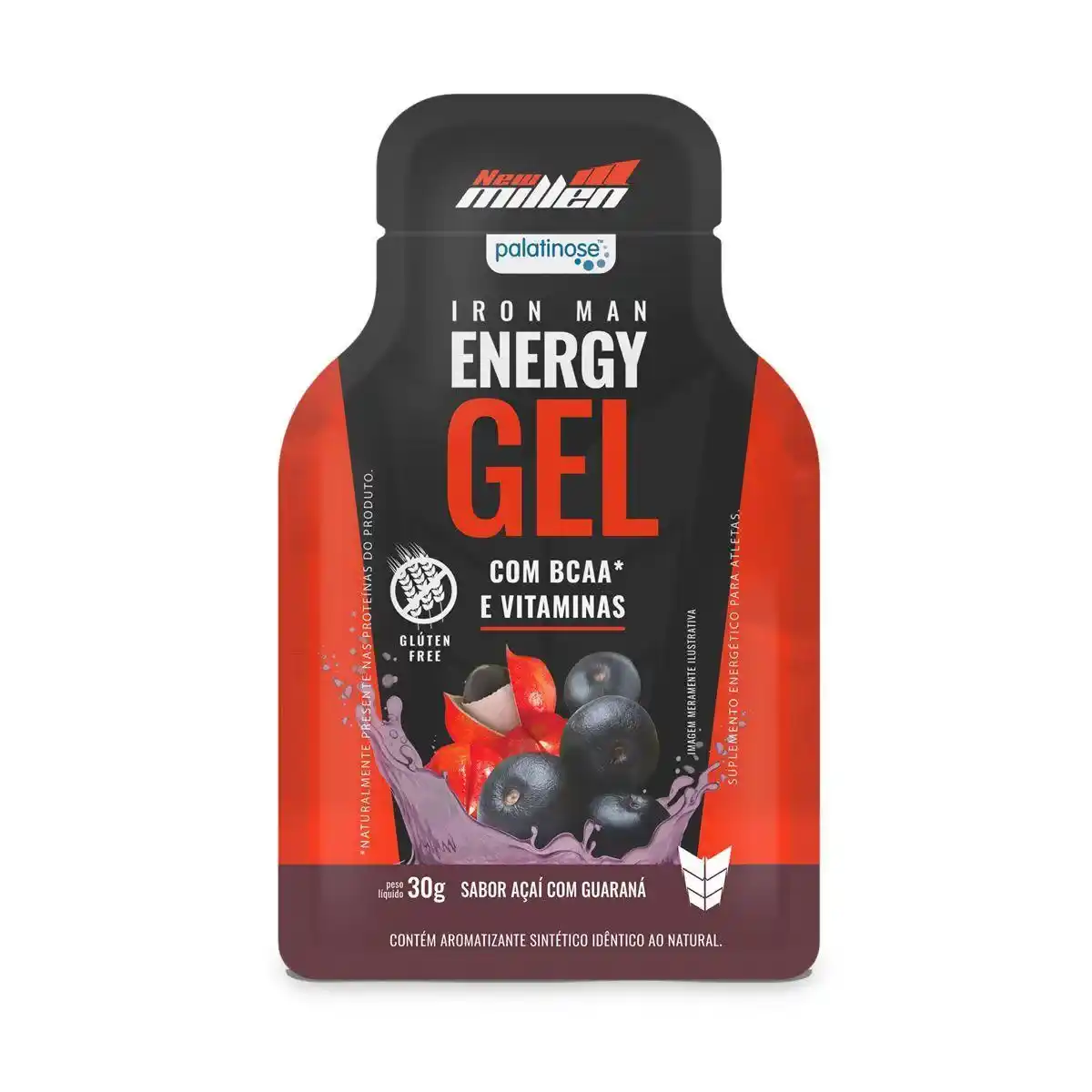 ENERGY GEL IRON MAN NEW MILEN AÇAÍ COM GUARANÁ 