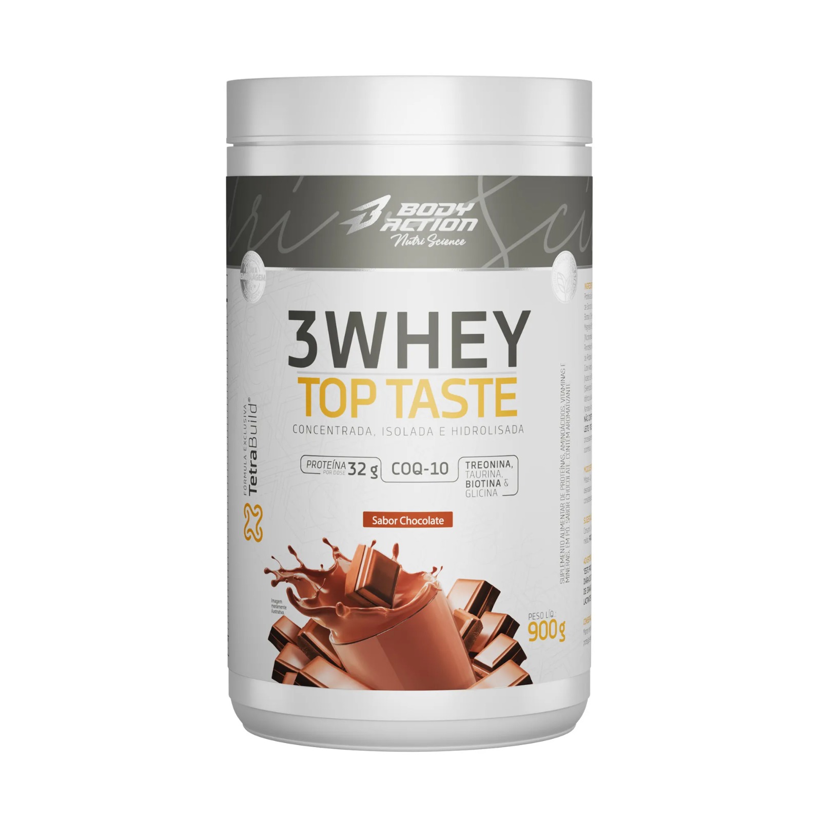 3WHEY TOP TASTE BODY ACTION 900G CHOCOLATE