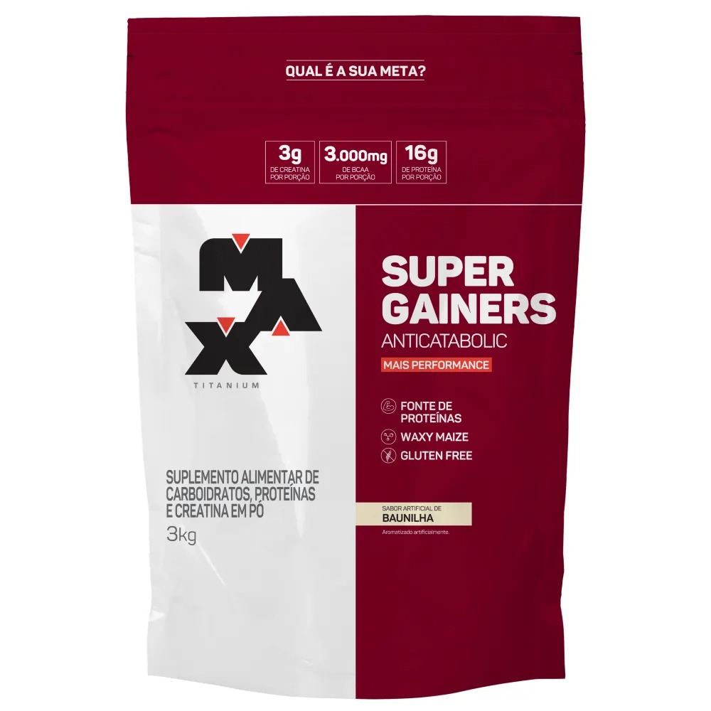 SUPER GAINERS ANTICATABOLIC MAX TITANIUM BAUNILHA 3KG