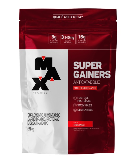 SUPER GAINERS ANTICATABOLIC MAX TITANIUM MORANGO 3KG