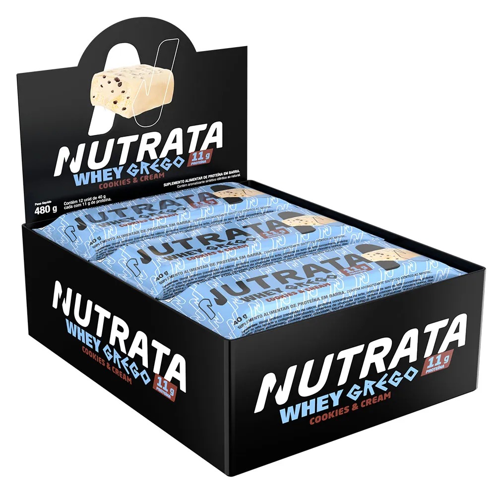 NUTRATA WHEY GREGO COOKIES & CREAM CAIXA 12 UNIDADES