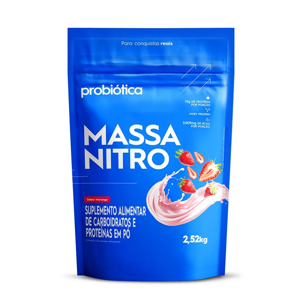 MASSA NITRO PROBIÓTICA MORANGO 2,52KG