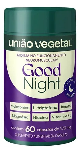 GOOD NIGHT UNIÃO VEGETAL 60 CÁPSULAS