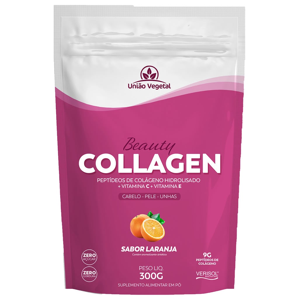 BEAUTY COLLAGEN UNIÃO VEGETAL LARANJA 300G