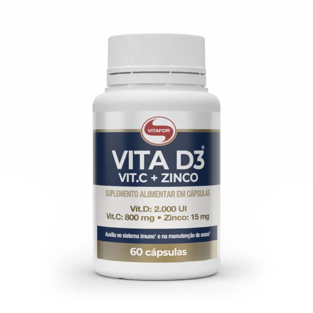 VITA D3 VIT.C + ZINCO VITAFOR 60 CÁPSULAS
