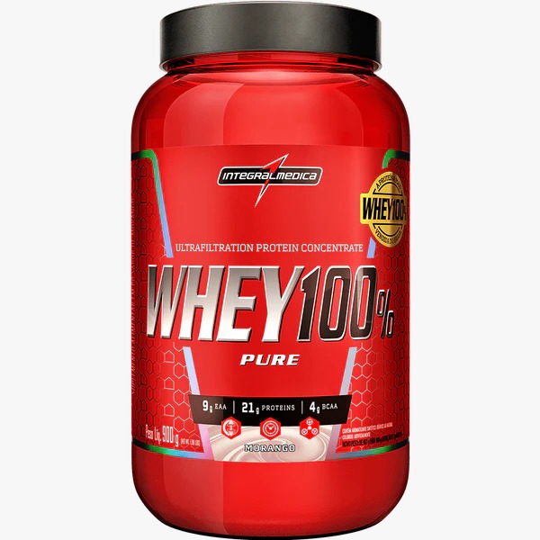 WHEY 100% PURE 900G MORANGO